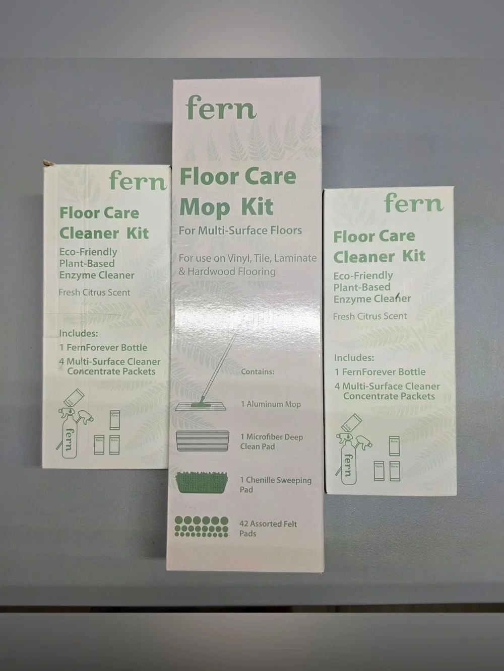 NEW Fern Floor Care Mop + 2 Cleaner Kits –Complete Multi-Surface Cleaning Bundle